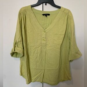 Sandro Linen Blend V-Neckline Blouse